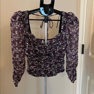 Astr Purple Floral Blouse